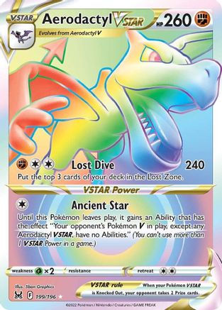 Aerodactyl VSTAR (Secret) 199/196 - Holofoil SWSH11 Lost Origin - Secret Rare