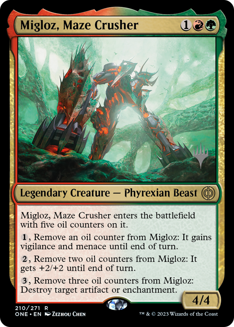 Migloz, Maze Crusher (PPONE-210) - Phyrexia: All Will Be One Promos