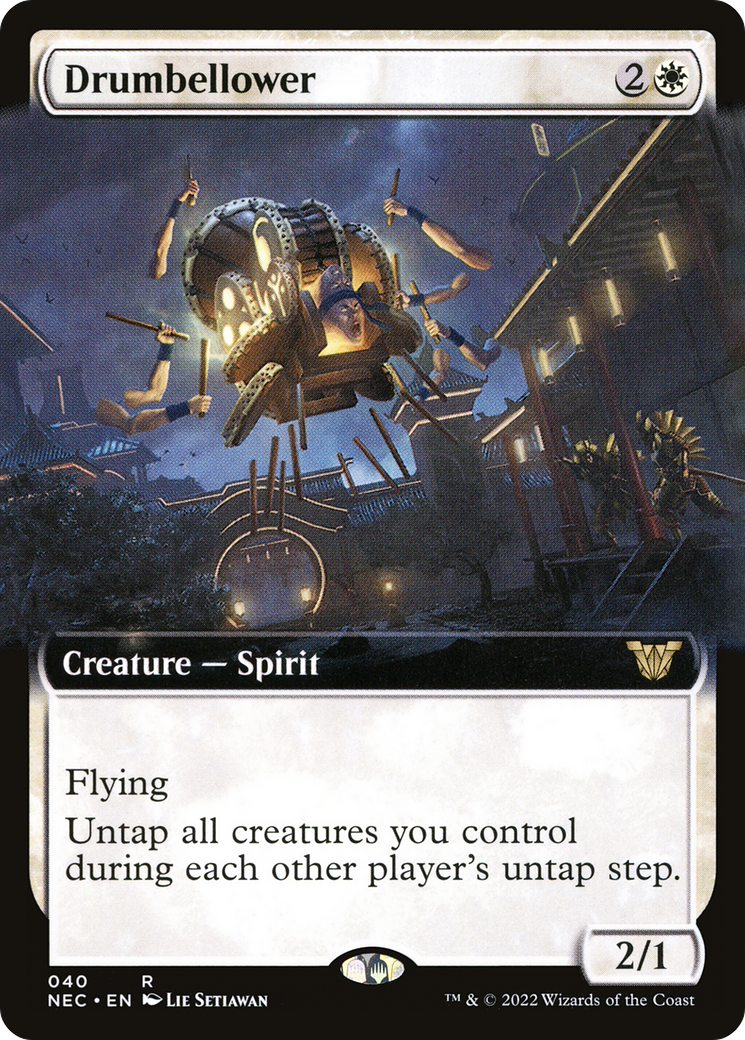 Drumbellower (Extended Art) (NEC-040) - Neon Dynasty Commander: (Extended Art)