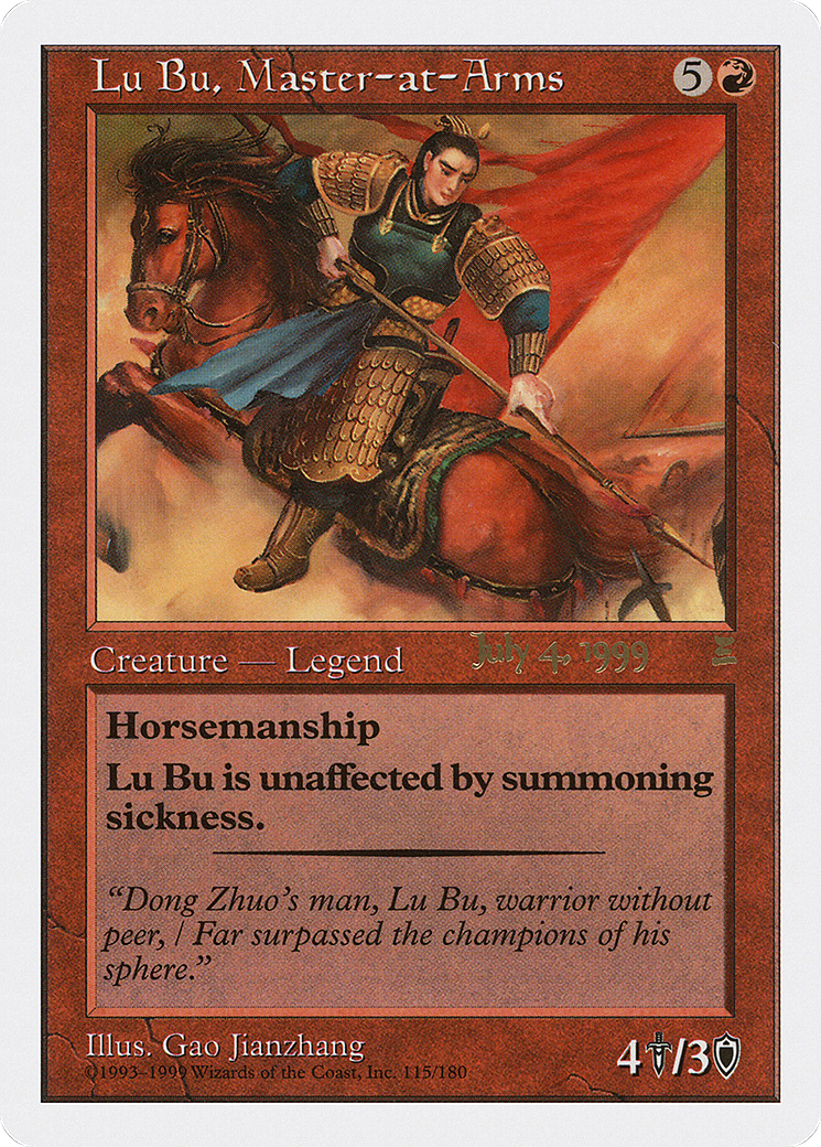 Lu Bu, Master-at-Arms (Singapore 7/4/99) (PRE-115B) - Portal: Three Kingdoms Promos
