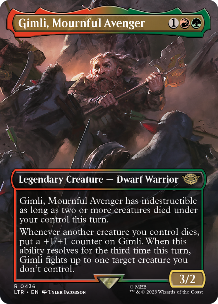 Gimli, Mournful Avenger (Borderless) (LTR-436) - The Lord of the Rings: Tales of Middle-earth (Borderless)