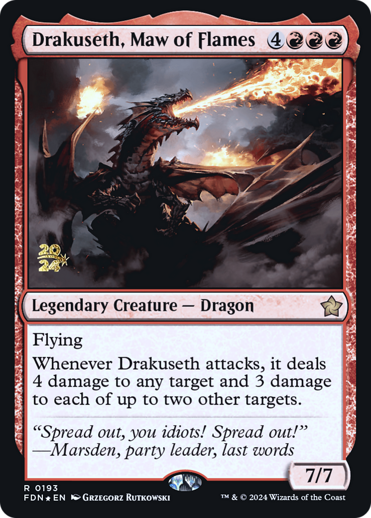 Drakuseth, Maw of Flames (PRE-193S) - Foundations Promos Foil