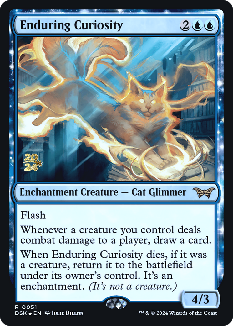 Enduring Curiosity (PRE-51S) - Duskmourn: House of Horror Promos: (enchantment) Foil