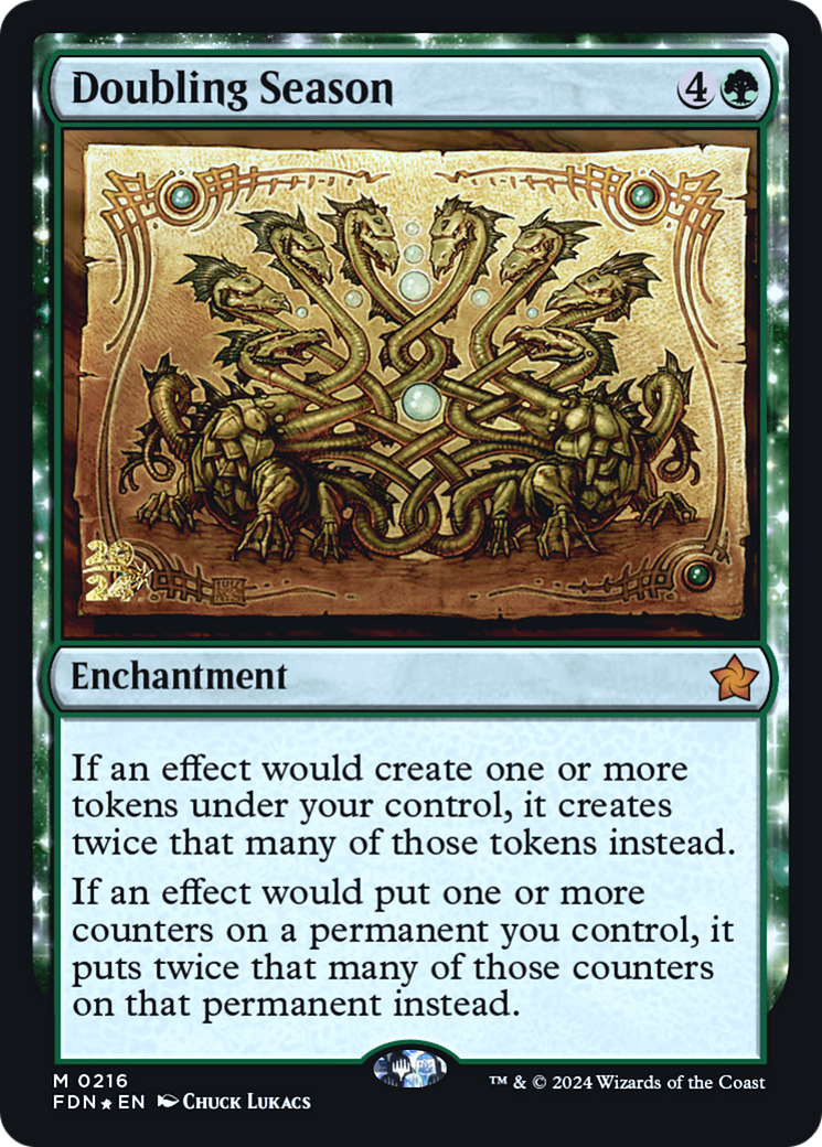 Doubling Season (PRE-216S) - Foundations Promos: (enchantment) Foil