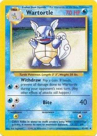 Wartortle 042/102 Base Set - Uncommon
