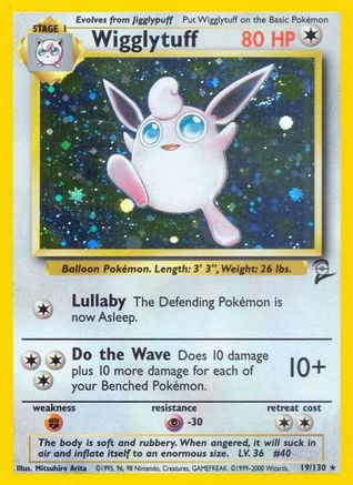 Wigglytuff 019/130 - Holofoil Base Set 2 - Holo Rare