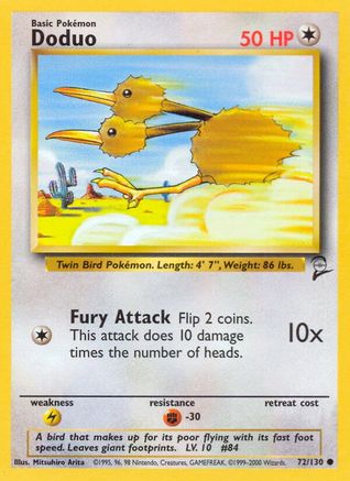Doduo 072/130 Base Set 2 - Common