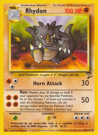 Rhydon 059/130 Base Set 2 - Uncommon