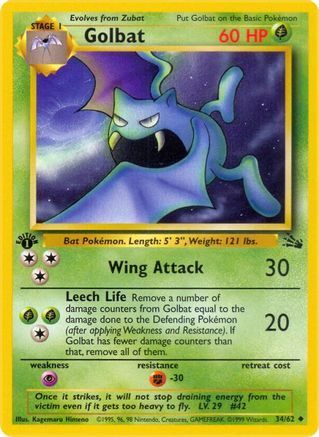 Golbat 034/62 - Unlimited Fossil - Uncommon