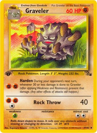 Graveler 037/62 - Unlimited Fossil - Uncommon