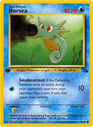 Horsea 049/62 - 1st Edition Fossil - Common