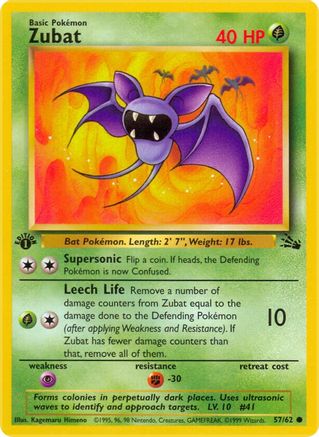 Zubat 057/62 - 1st Edition Fossil - Common