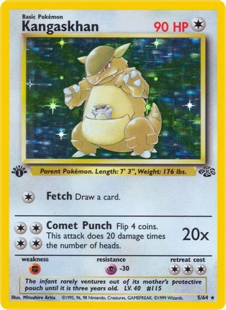 Kangaskhan (5) 005/64 - 1st Edition Holofoil Jungle - Holo Rare