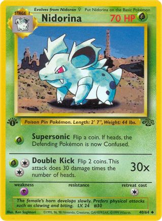 Nidorina 040/64 - 1st Edition Jungle - Uncommon