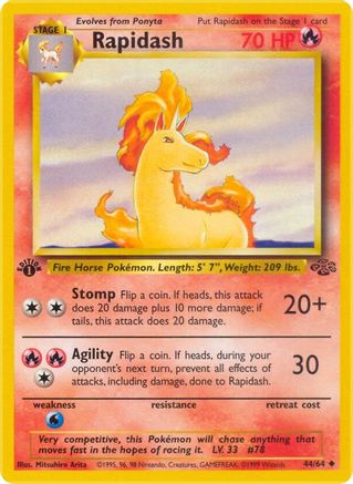 Rapidash 044/64 - 1st Edition Jungle - Uncommon