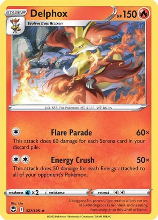 Delphox 027/195 SWSH12 Silver Tempest - Rare