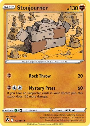 Stonjourner 101/195 - Reverse Holofoil SWSH12 Silver Tempest - Uncommon