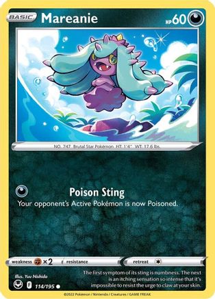 Mareanie 114/195 - Reverse Holofoil SWSH12 Silver Tempest - Common