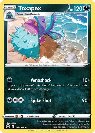 Toxapex 115/195 SWSH12 Silver Tempest - Uncommon