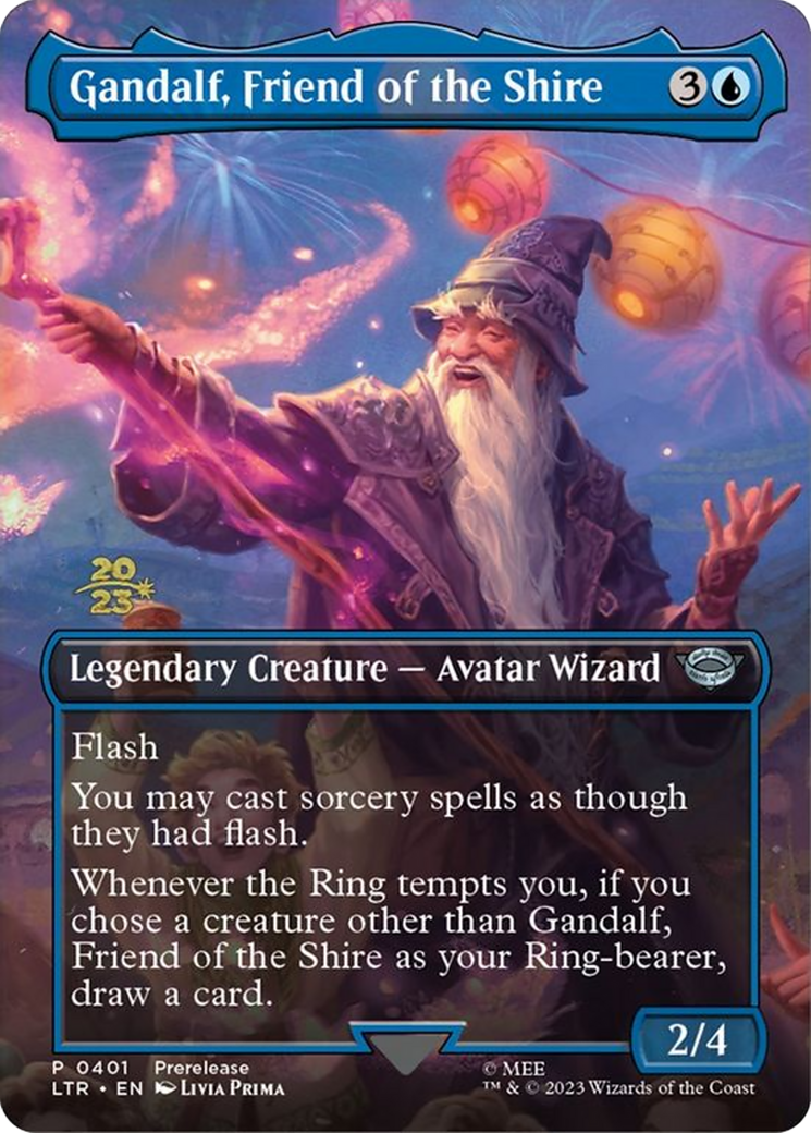 Gandalf, Friend of the Shire (PRE-401S) - Tales of Middle-earth Promos (Borderless) Foil