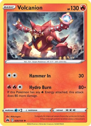 Volcanion 026/159 - Reverse Holofoil Crown Zenith - Holo Rare
