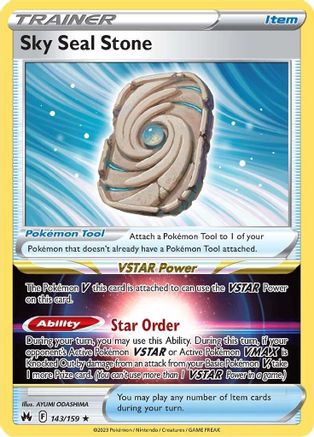 Sky Seal Stone 143/159 - Holofoil Crown Zenith - Holo Rare