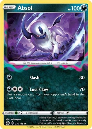 Absol 076/159 - Holofoil Crown Zenith - Holo Rare