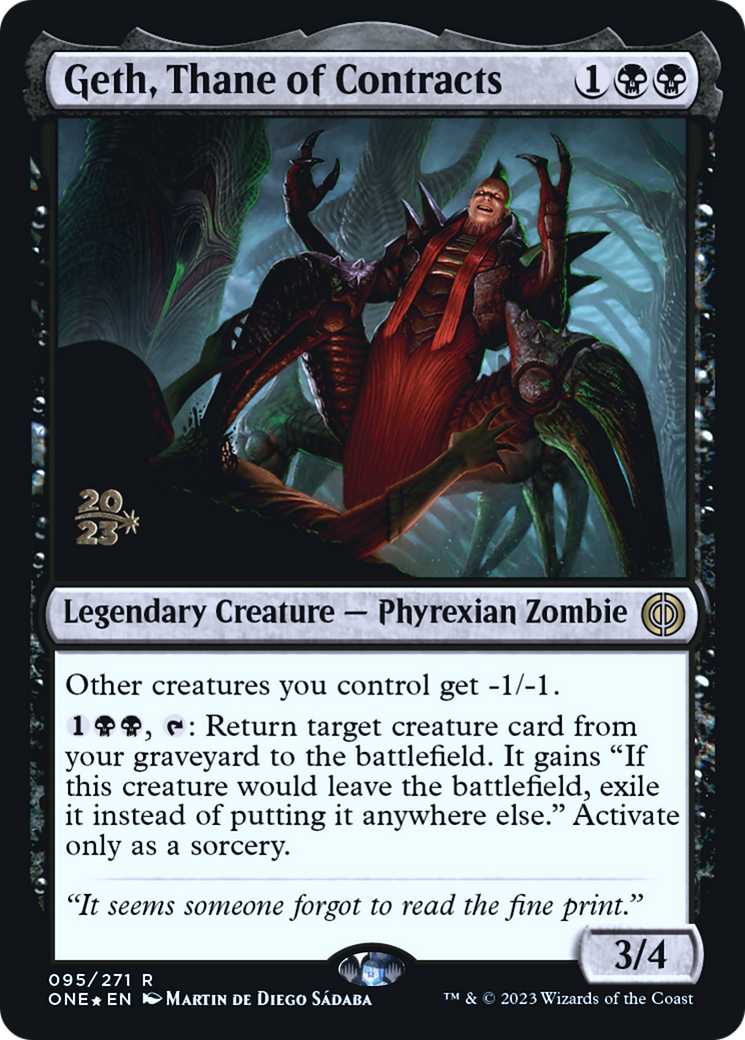 Geth, Thane of Contracts (PRE-95S) - Phyrexia: All Will Be One Promos Foil