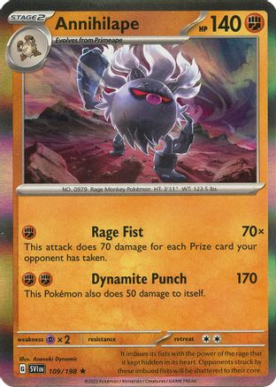 Annihilape 109/198 - Reverse Holofoil SV01 Scarlet & Violet Base Set - Rare