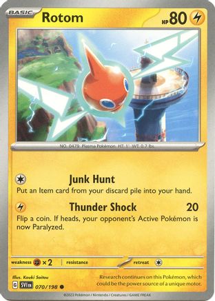 Rotom 070/198 - Reverse Holofoil SV01 Scarlet & Violet Base Set - Common