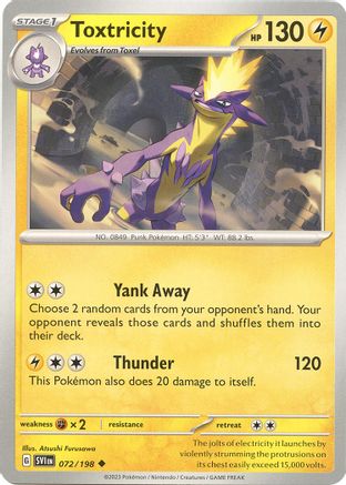 Toxtricity 072/198 - Reverse Holofoil SV01 Scarlet & Violet Base Set - Uncommon