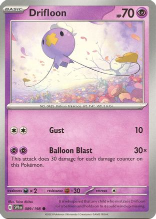 Drifloon 089/198 - Reverse Holofoil SV01 Scarlet & Violet Base Set - Common