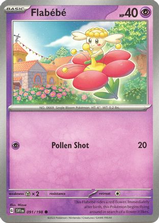Flabebe 091/198 - Reverse Holofoil SV01 Scarlet & Violet Base Set - Common