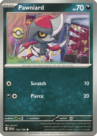 Pawniard 132/198 - Reverse Holofoil SV01 Scarlet & Violet Base Set - Common