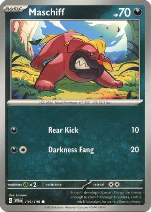 Maschiff 135/198 - Reverse Holofoil SV01 Scarlet & Violet Base Set - Common