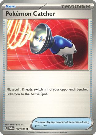 Pokemon Catcher 187/198 - Reverse Holofoil SV01 Scarlet & Violet Base Set - Common