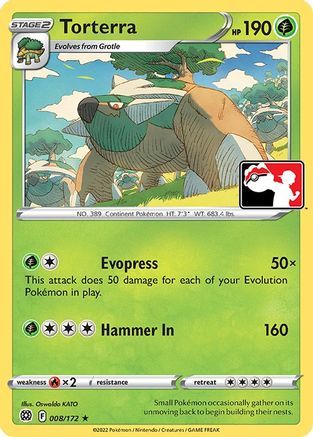 Torterra 008/172 Prize Pack Series Cards - Rare