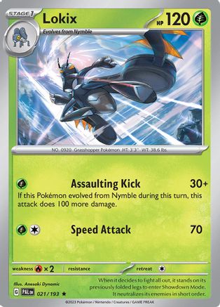 Lokix 021/193 - Reverse Holofoil SV02 Paldea Evolved - Rare
