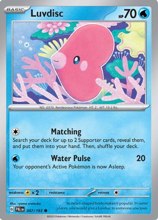 Luvdisc 047/193 - Reverse Holofoil SV02 Paldea Evolved - Common