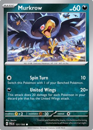 Murkrow 131/193 - Reverse Holofoil SV02 Paldea Evolved - Common