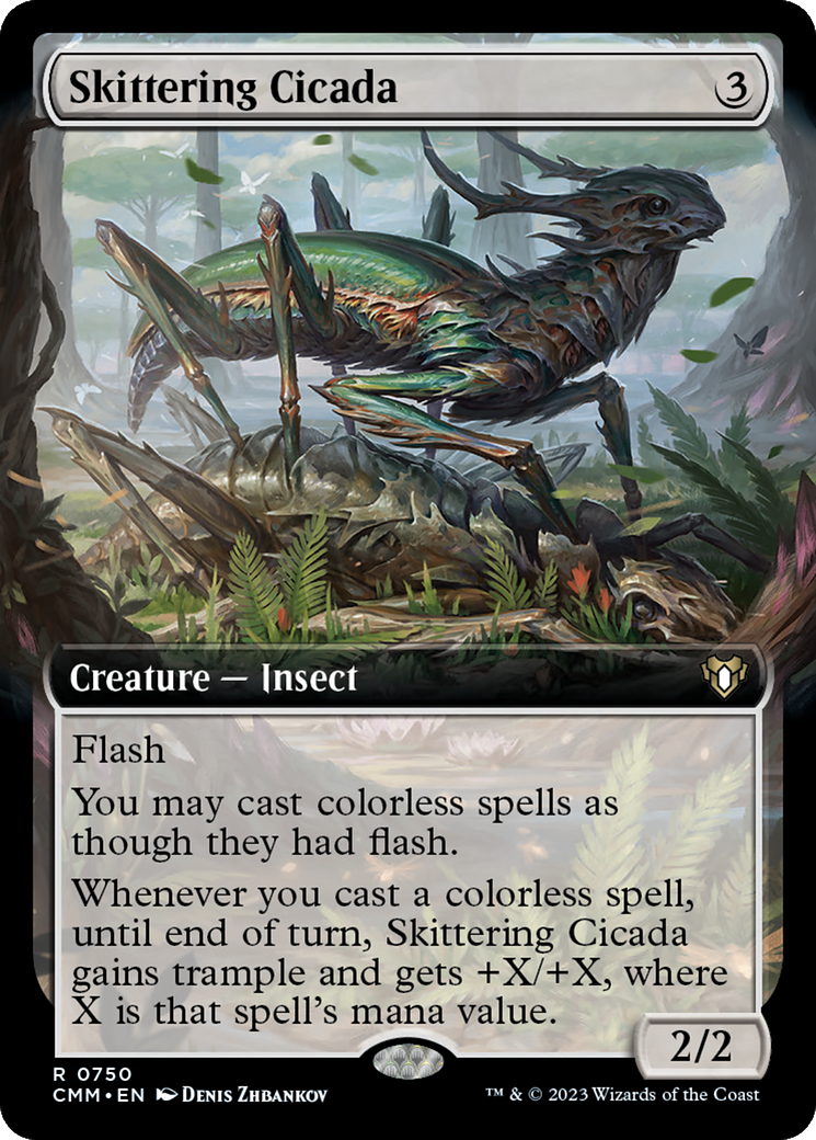 Skittering Cicada (Extended Art) (CMM-750) - Commander Masters: (Extended Art) Foil