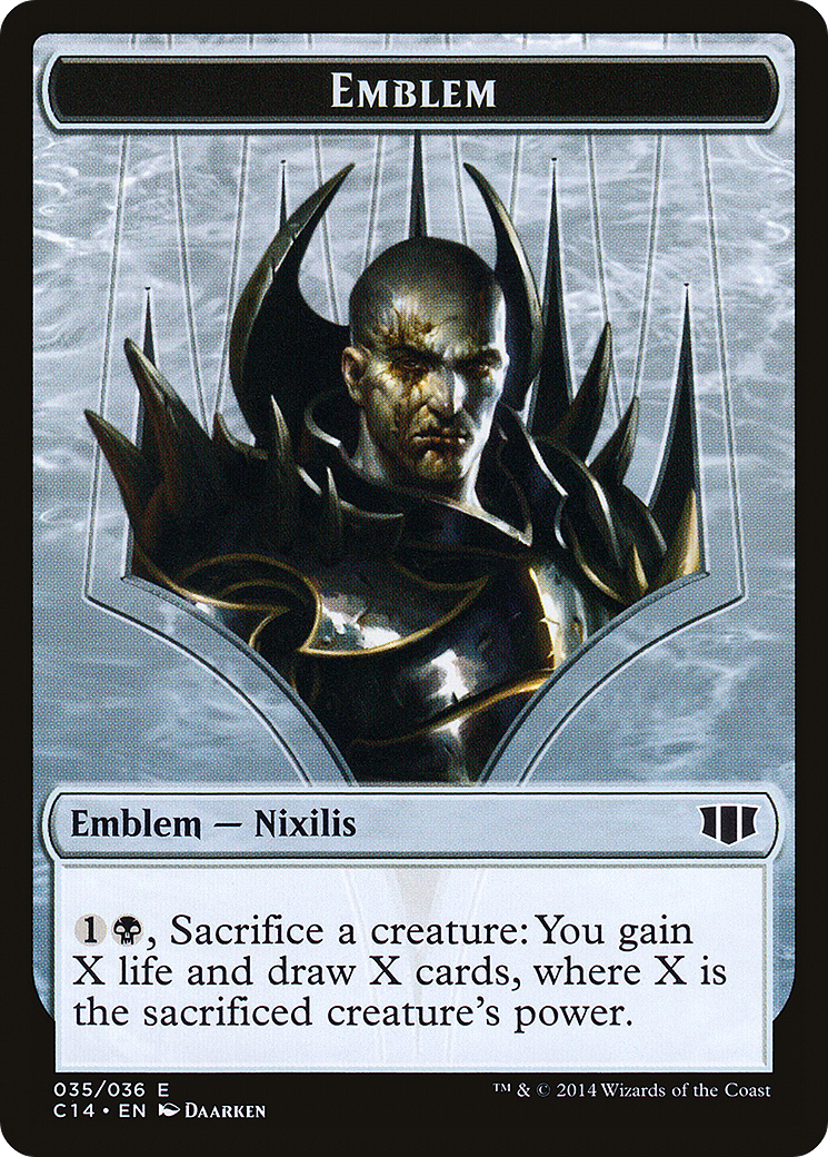 Emblem - Ob Nixilis of the Black Oath // Zombie Token (C14-035) - Commander 2014 Tokens