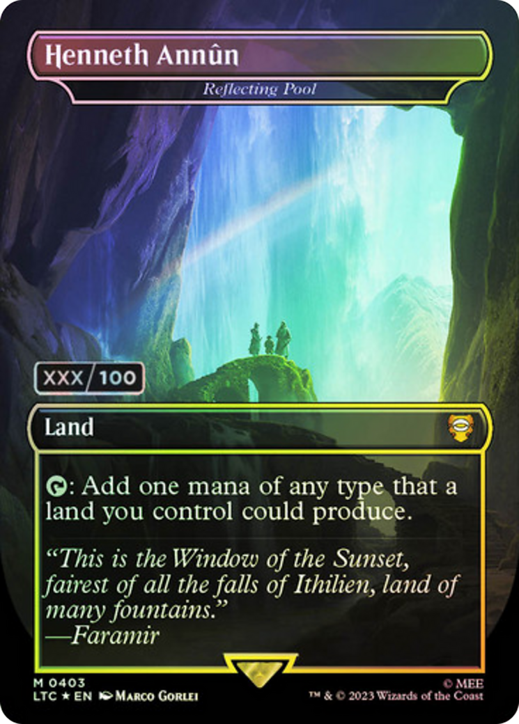 Henneth Annun - Reflecting Pool (Serial Numbered) (LTC-403Z) - Tales of Middle-earth Commander / Henneth Annûn (Borderless) Foil