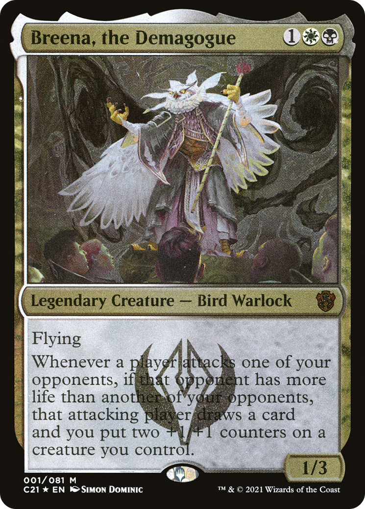 Breena, the Demagogue (Display Commander) - Thick Stock (C21-001) - Commander 2021 Display Commanders Etched Foil