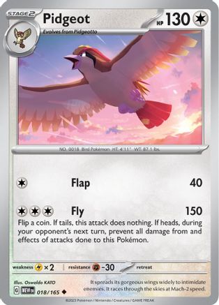 Pidgeot 018/165 SV Scarlet & Violet 151 - Uncommon