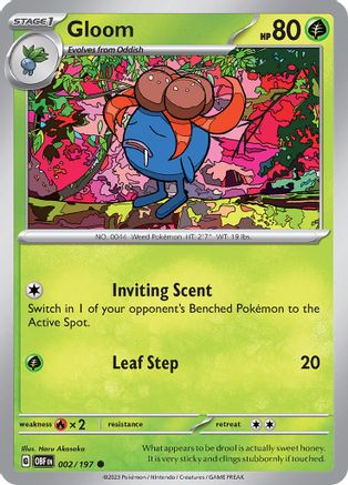 Gloom 002/197 - Reverse Holofoil SV03 Obsidian Flames - Common