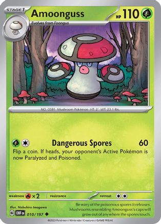 Amoonguss 010/197 - Reverse Holofoil SV03 Obsidian Flames - Uncommon