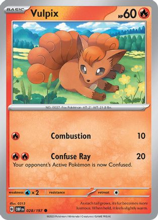 Vulpix 028/197 - Reverse Holofoil SV03 Obsidian Flames - Common
