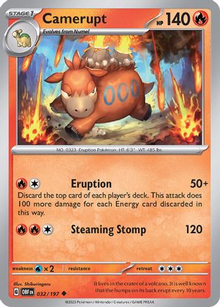 Camerupt 032/197 SV03 Obsidian Flames - Uncommon