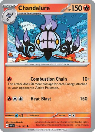 Chandelure 038/197 SV03 Obsidian Flames - Uncommon